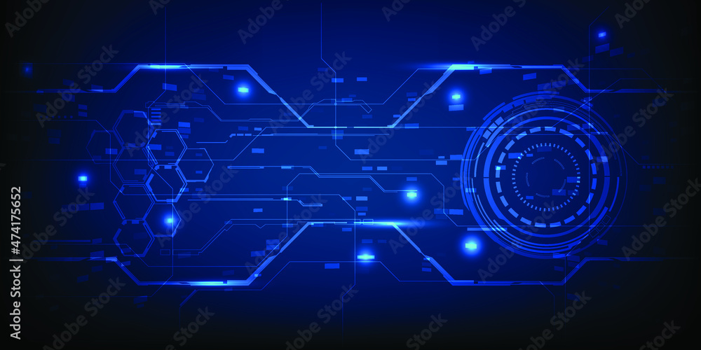 Abstract dark blue futuristic digital circuit grid line pattern for ...