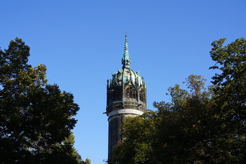 Wall Mural - Der Turm der Schlosskirche in Lutherstadt Wittenberg