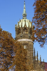 Wall Mural - Der Turm der Schlosskirche in Lutherstadt Wittenberg