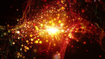 Wall Mural - fireworks in the night. background with golden particles. seamless loop 4k