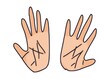© antondzyna - human hands palm simple drawing. picture sketch new