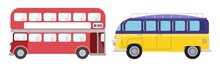 London Bus Car Transport City. Flat Style Picture