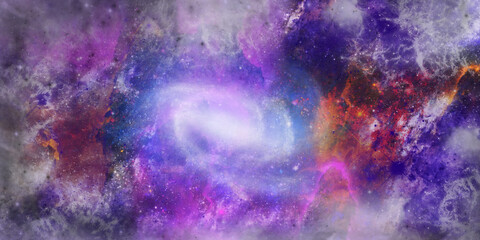Wall Mural - galaxy in space, beauty of universe, nebula sparkle purple star universe in outer space black hole. 