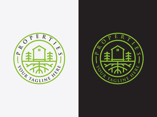 Sticker - Template Abstract green city Home logo design concept