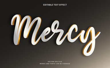 Wall Mural - Editable elegant 3d white and gold text effect. Fancy font style perfect for logotype, title or heading text.	
