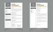 Resume Layout Set with  Gray Line Sidebar Minimalist resume cv template, Resume design template, cv design