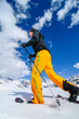 Wintersportlerin bei einer Schneeschuh-Tour in winterlicher Natur