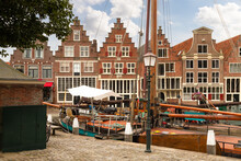 Old Harbor Of The Picturesque Town Of Hoorn In West Friesland.