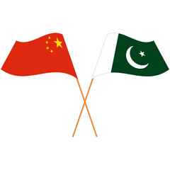 Wall Mural - State flags of the People's Republic of China and the Islamic Republic of Pakistan. Vector illustration.