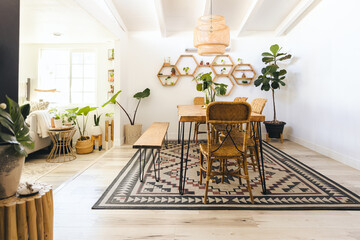 Furniture And Potted Plants In Living Room