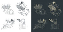V-Twin Motorcycle Engine Blueprints