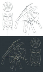 Wall Mural - Vertical axis wind turbine blueprints