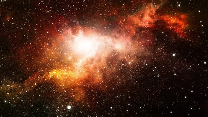 Wall Mural - galaxy space, animation of flying through glowing nebulae.