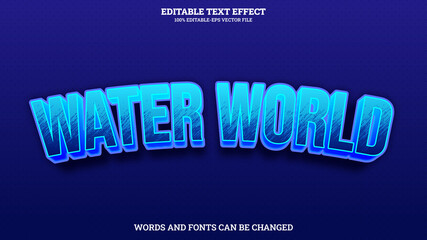 Wall Mural - Water World 3D Text Style Effect Editable