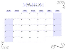 March Elegant 2022 Monthly Calendar Planner Printable