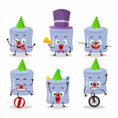 Sticker - Cartoon character of blueberry marshmallow with various circus shows