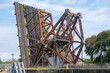 St. Claude Avenue Drawbridge in upright position over the Industrial Canal in New Orleans, Louisiana, USA