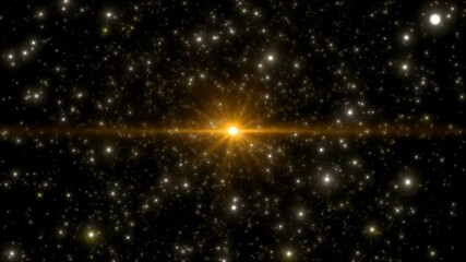Wall Mural - Twinkling Orange Space Star
