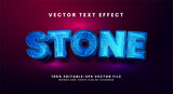 Fototapeta Panele - Blue stone 3D text effect. Editable text style effect with crystal theme.