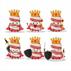 Wall Mural - A Charismatic King red marshmallow twist cartoon character wearing a gold crown