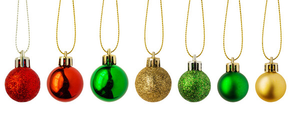 Wall Mural - Christmas ball set isolated on white background
