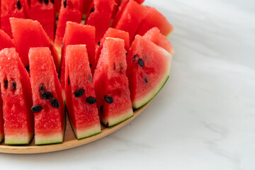 Wall Mural - fresh watermelon sliced on plate