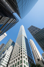 Modern Skyscraper Buildings In Midtown Manhattan, New York City, USA