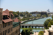 Daytime View Of The Downtown City Center Of Stockton, California, USA.