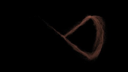 infinity symbol is formed from sand. infinity symbol on alpha.