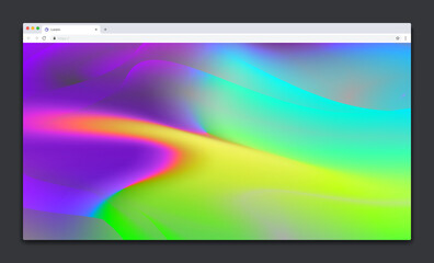 Modern web browser window interface design. Web window isolated screen mockup. Internet empty page concept with shadow. Vector illustration template on dark background