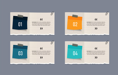 Poster - Text box design with note papers.	
