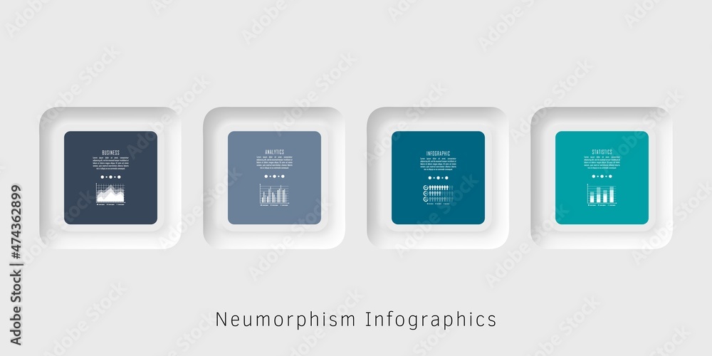 Neumorphism infographics template for chart, diagram, web design ...