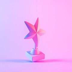 Wall Mural - studio close-up of an award with a 3d star shape with shadow