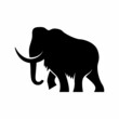 woolly mammoth silhouette logo design vector
