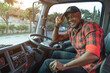 © Nuad Contributor - happy Smile Confidence Young Man Truck Driver In Business Long transport.