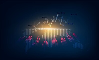 World business graph or chart stock market or forex trading graph in graphic concept suitable for financial investment or Economic trends business,graph candlestick,Abstract background.