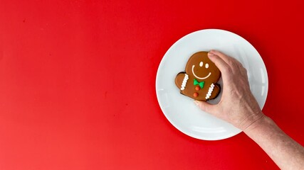 Wall Mural - Stop Motion Animation of Disappearing Christmas Cookies