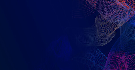 Wall Mural - abstract ai digital background with weave curve line bend art, big data stream visualization. high s