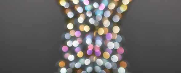 Wall Mural - defocused lights on a gray background with copy space