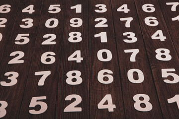 Background of numbers. from zero to nine. Numbers texture. Finance data concept. Matematic. Seamless pattern with numbers. financial crisis concept. Business success.