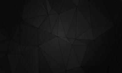  Futuristic black low poly background, abstract geometric rumpled triangular style.