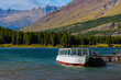 Tour Boat on Swiftcurrent Lake With Mt. Henkel in The Distance, Glacier National Park, Montana, USA