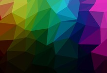 Dark Multicolor, Rainbow Vector Polygonal Template.