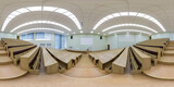 Fototapeta  - full seamless spherical hdr panorama 360 degrees angle view in modern empty conference and lecture hall in equirectangular projection, AR VR content
