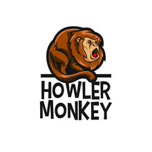 Howler Monkey Cartoon Logo Mascot