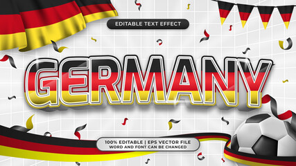 Editable text style effect football background theme. Germany nation flag