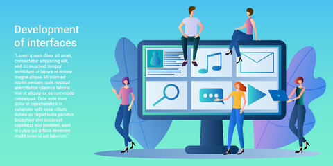 Wall Mural - development of interfaces.coding and programming of a website or application.adaptive design and dev