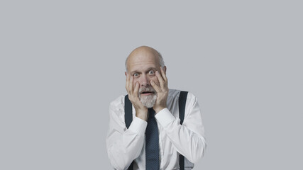 Wall Mural - Stressed businessman receiving bad news