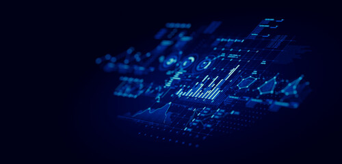 Wall Mural - financial data document graph chart report statistic marketing research development planning managem