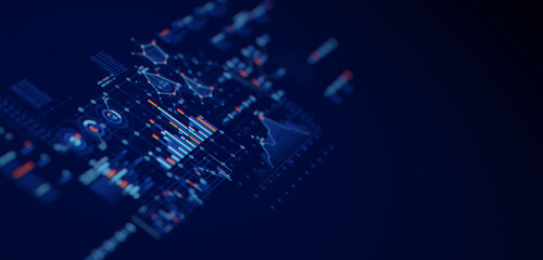 Wall Mural - financial data document graph chart report statistic marketing research development planning managem